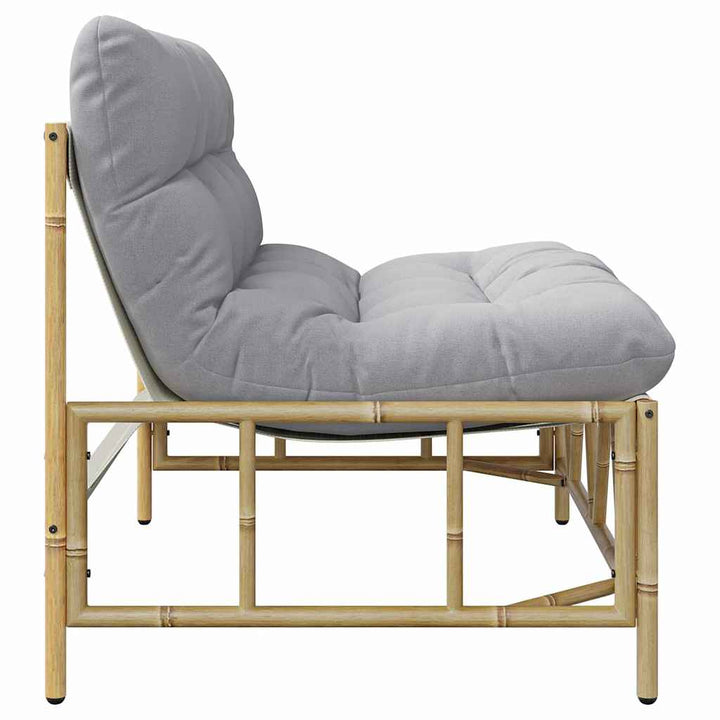 Udendørs siddepladser med pude Lysegrå 110 x 74,5 x 71 cm Stål