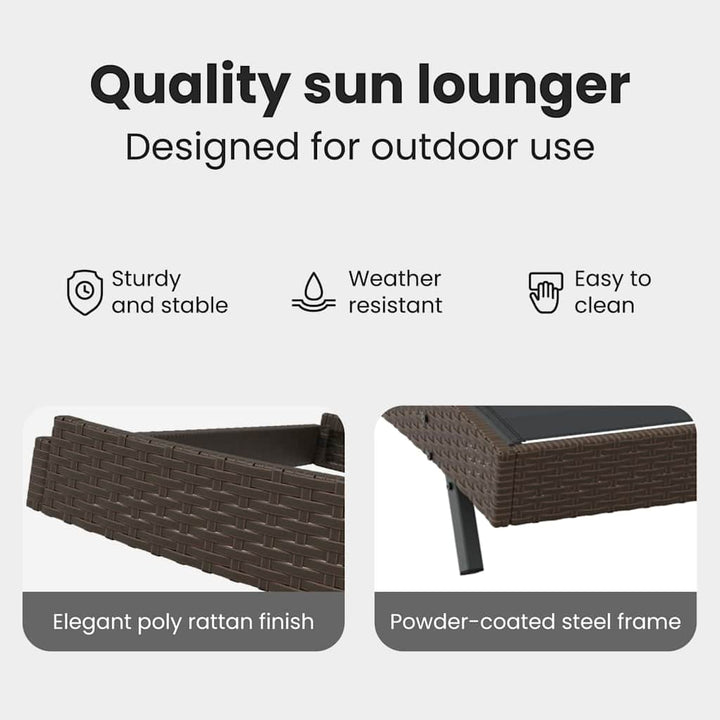 Solstol 197 x 70 x 82 cm polyrattan