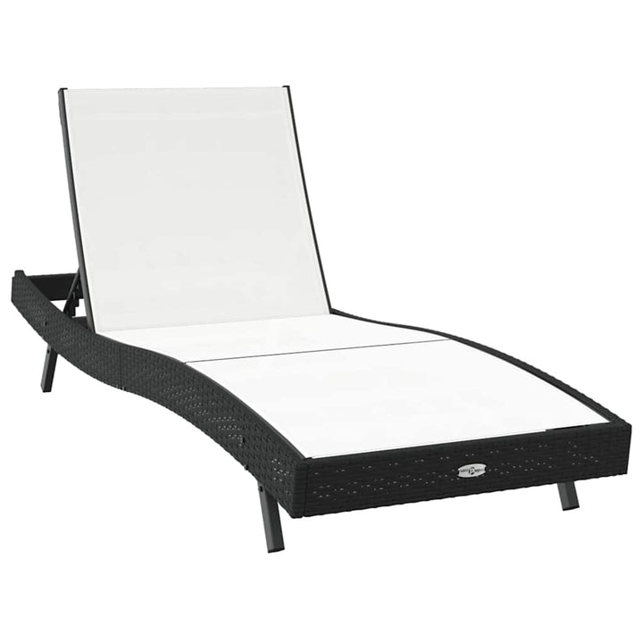 Solstol Sort og Hvid 197 x 70 x 82 cm polyrattan