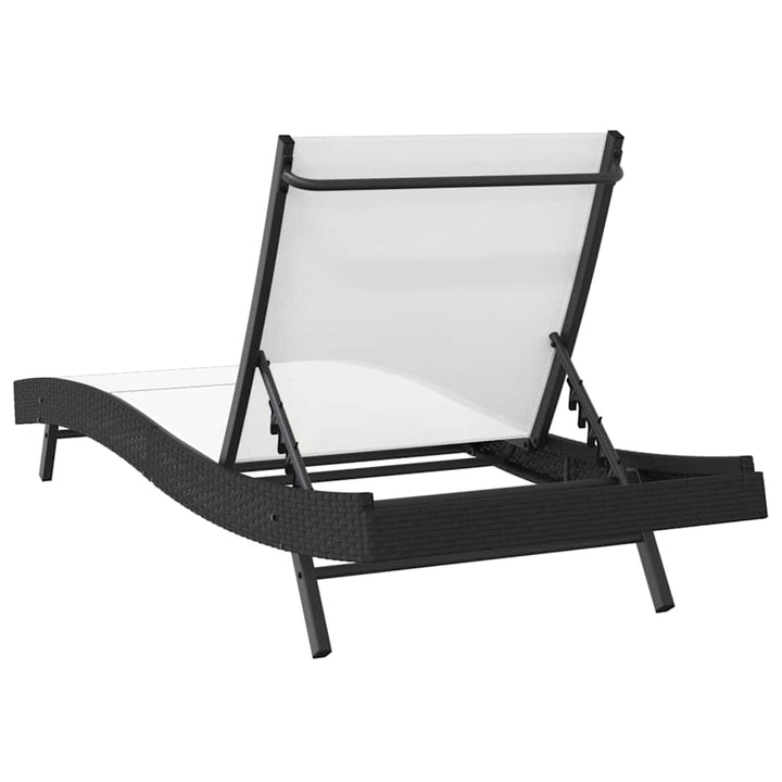 Solstol Sort og Hvid 197 x 70 x 82 cm polyrattan