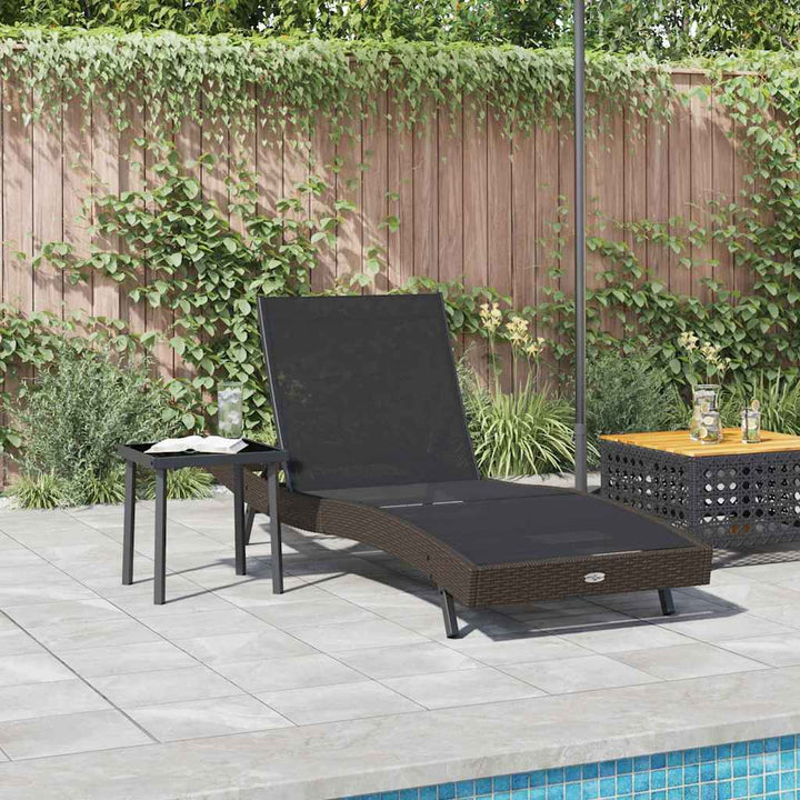 Solstol 2 pcs Sort og Brunt polyrattan