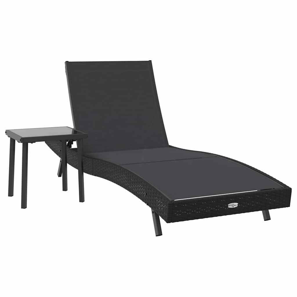 Solstol 2 pcs Sort polyrattan