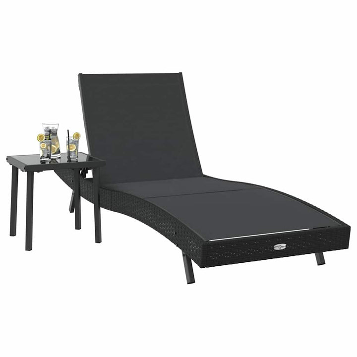 Solstol 2 pcs Sort polyrattan