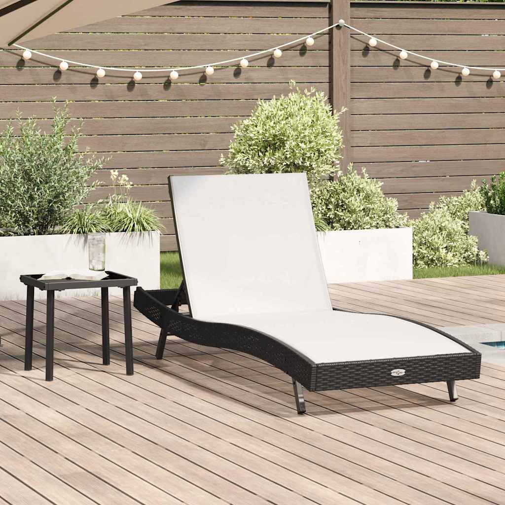 Solstol 2 pcs Sort og Hvid polyrattan