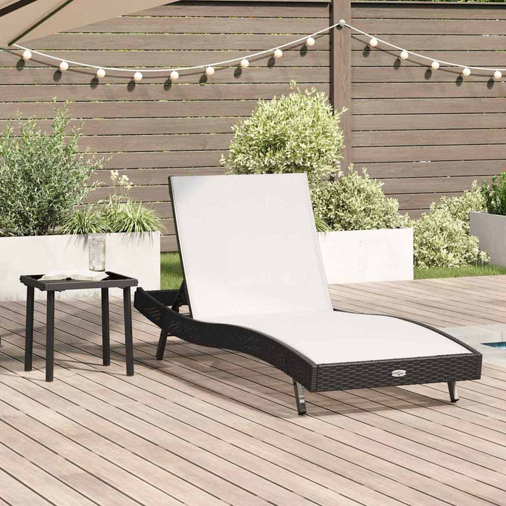 Solstol 2 pcs Sort og Hvid polyrattan