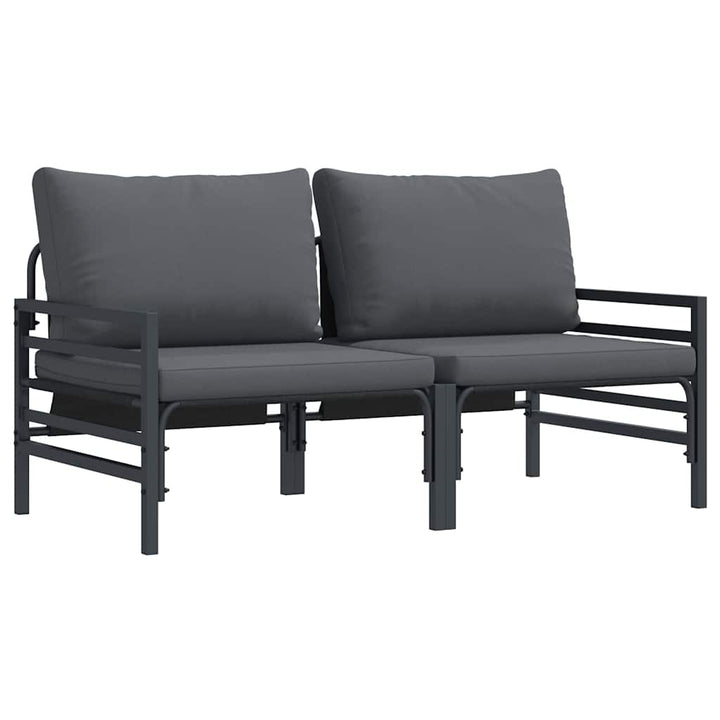 Udendørs Møbler med pude 2 Stk Antracit 80 x 80 x 71 cm Stål