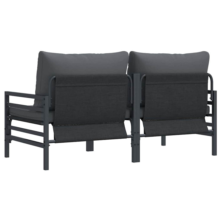 Udendørs Møbler med pude 2 Stk Antracit 80 x 80 x 71 cm Stål