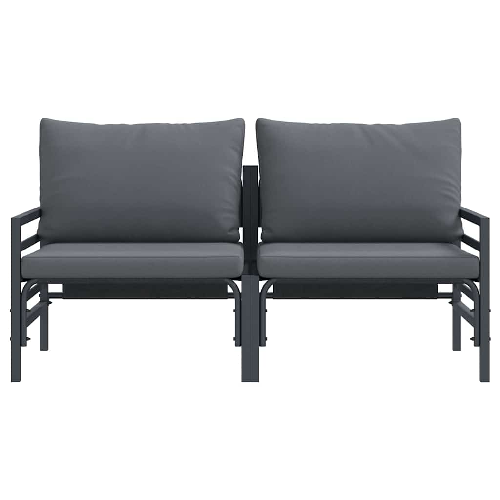 Udendørs Møbler med pude 2 Stk Antracit 80 x 80 x 71 cm Stål