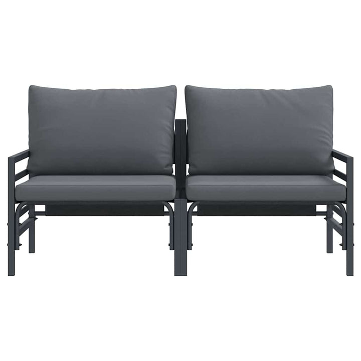 Udendørs Møbler med pude 2 Stk Antracit 80 x 80 x 71 cm Stål