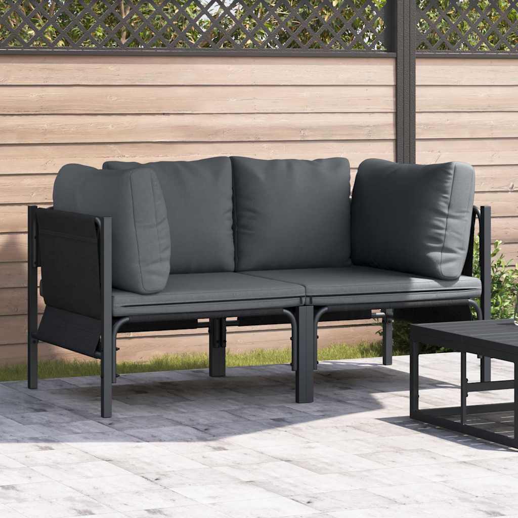 Udendørs Møbler med pude 2 Stk Antracit 80 x 80 x 71 cm Stål