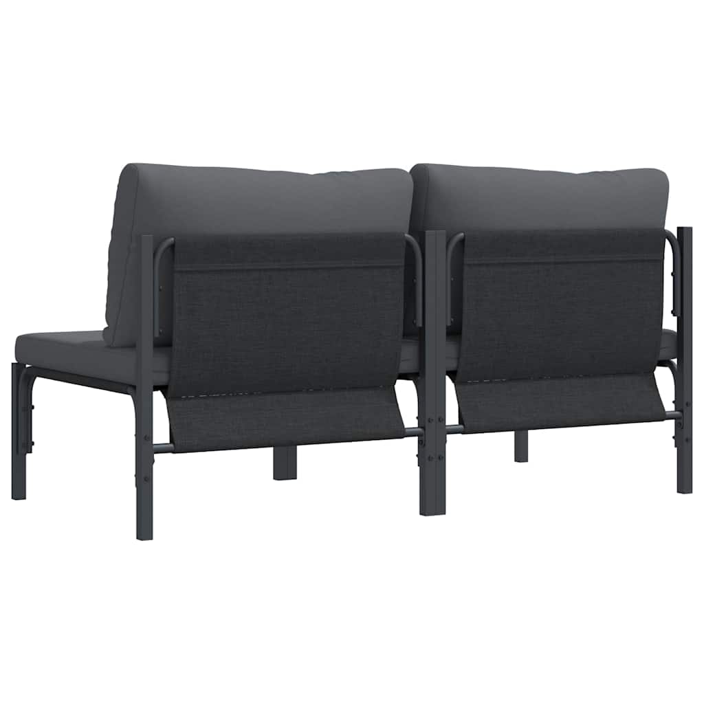 Udendørs Møbler med pude 2 Stk Antracit 80 x 80 x 71 cm Stål