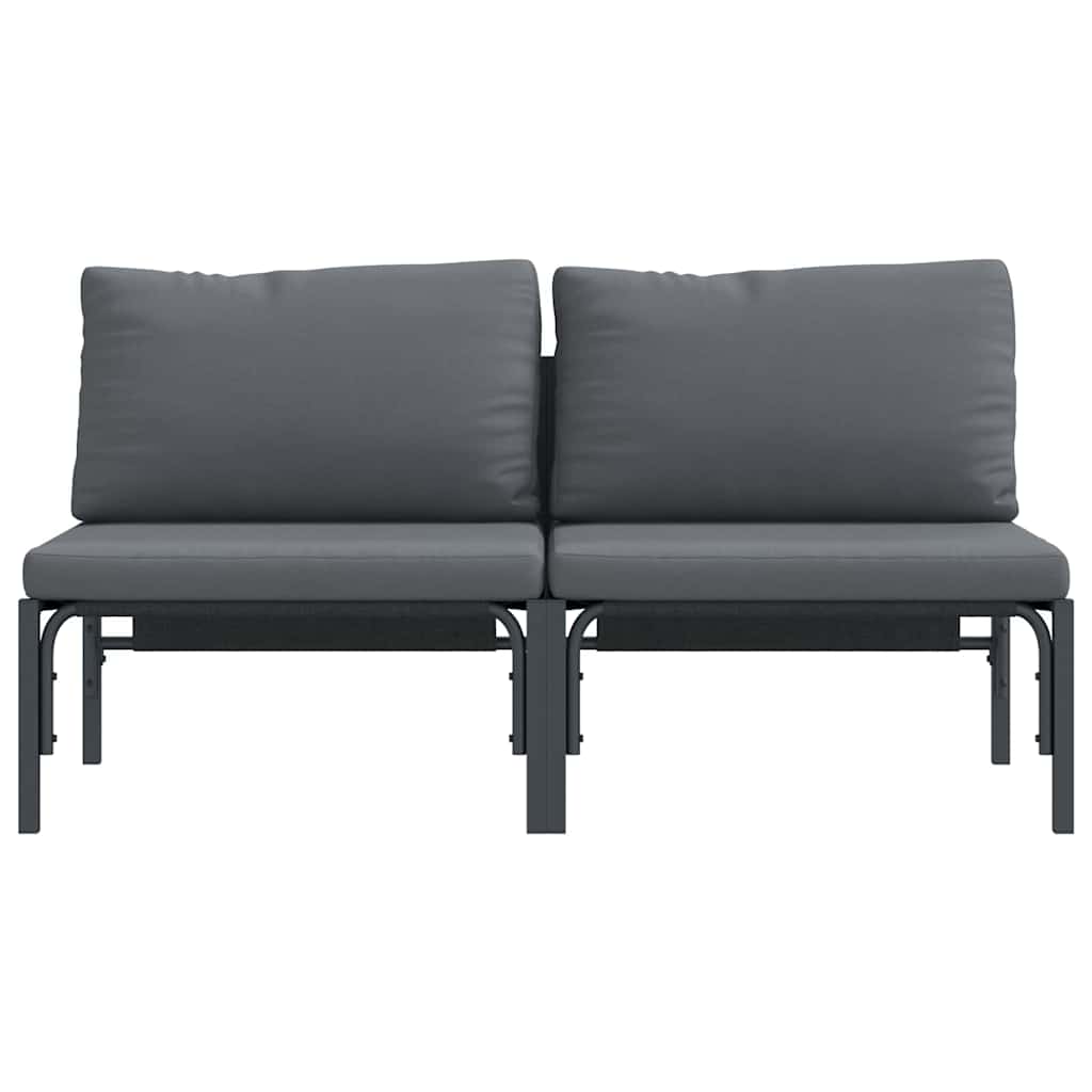 Udendørs Møbler med pude 2 Stk Antracit 80 x 80 x 71 cm Stål