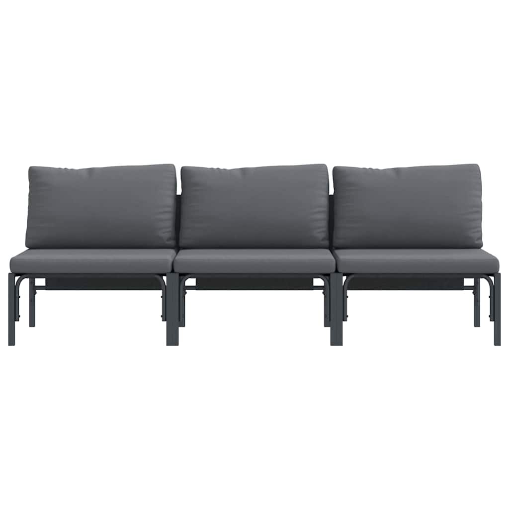 Udendørs Møbler med pude 3 Stk Antracit 80 x 80 x 71 cm Stål