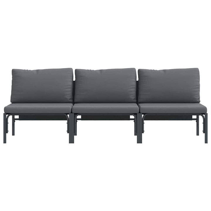 Udendørs Møbler med pude 3 Stk Antracit 80 x 80 x 71 cm Stål