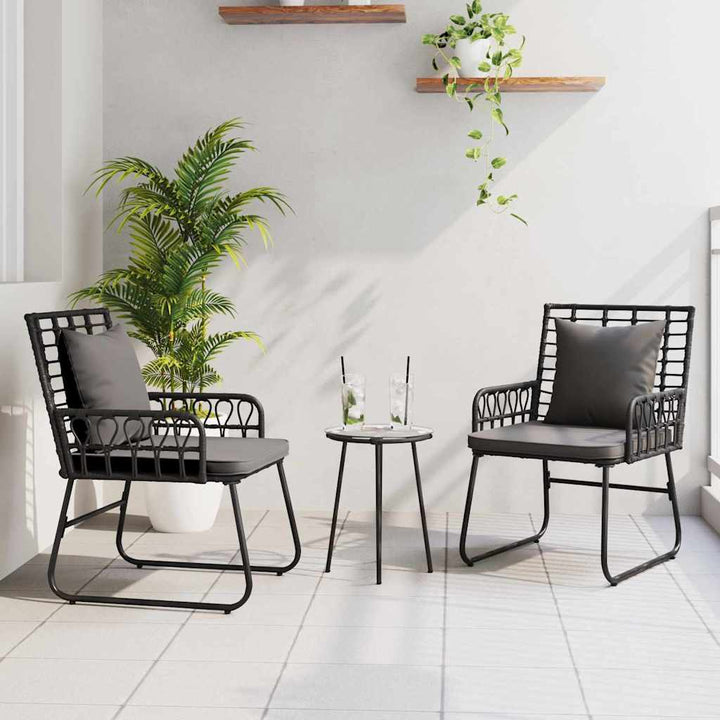 Have Spisebordssæt 3 pcs Sort og Anthracit polyrattan