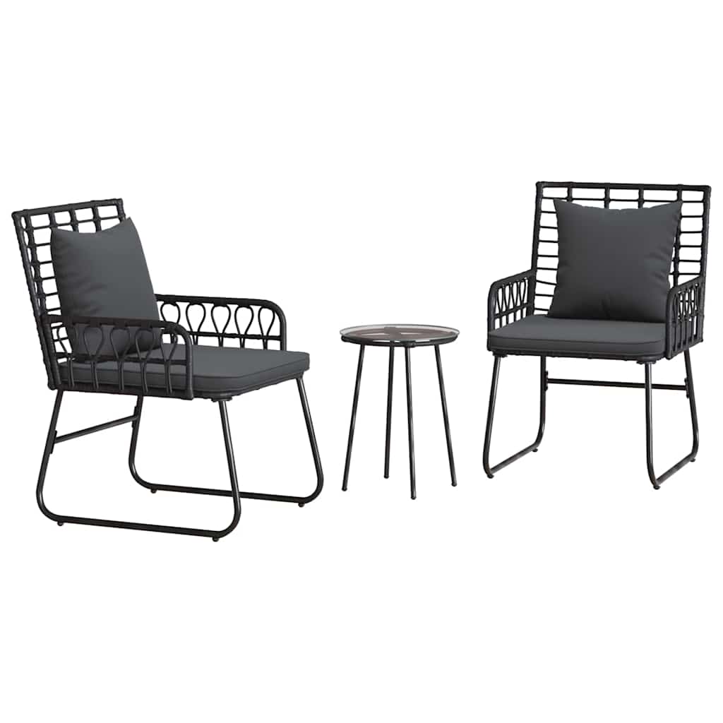 Have Spisebordssæt 3 pcs Sort og Anthracit polyrattan