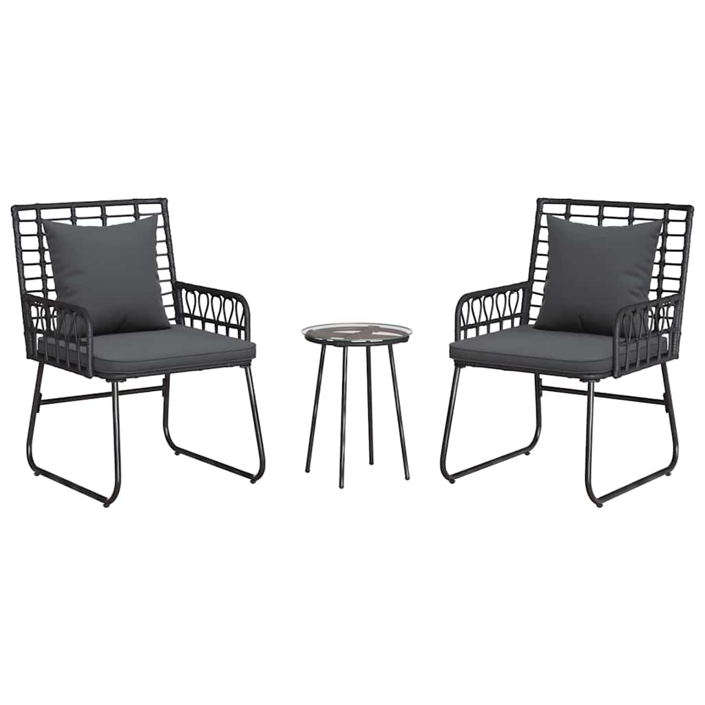 Have Spisebordssæt 3 pcs Sort og Anthracit polyrattan