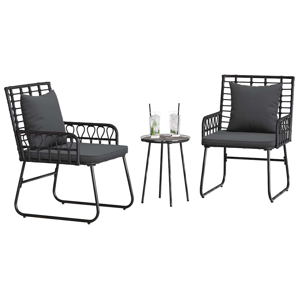 Have Spisebordssæt 3 pcs Sort og Anthracit polyrattan