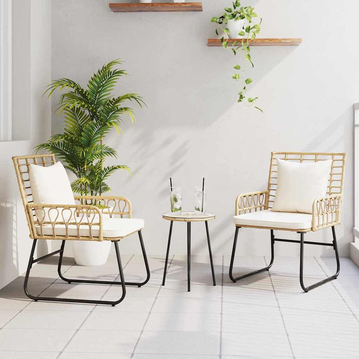 Have Spisebordssæt 3 pcs Brun og Creme polyrattan