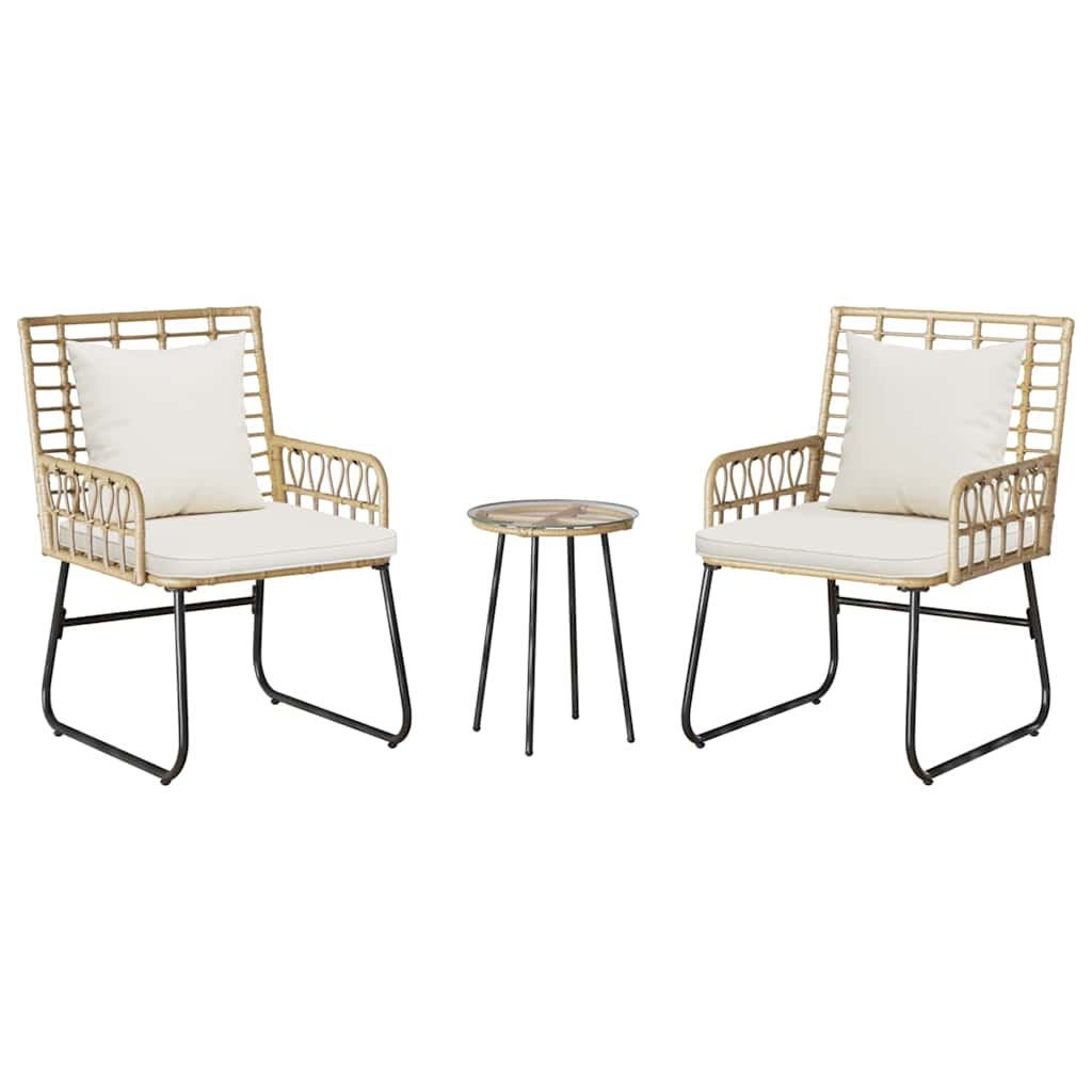 Have Spisebordssæt 3 pcs Brun og Creme polyrattan