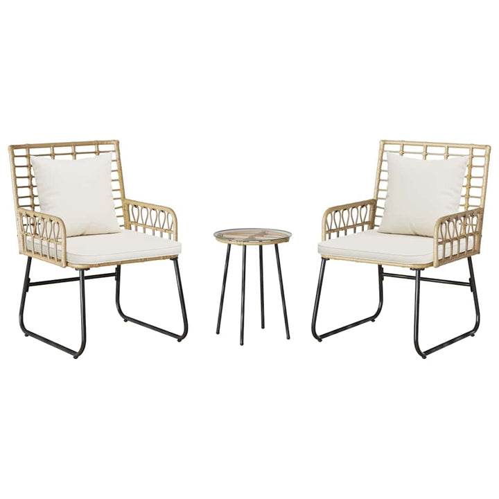 Have Spisebordssæt 3 pcs Brun og Creme polyrattan