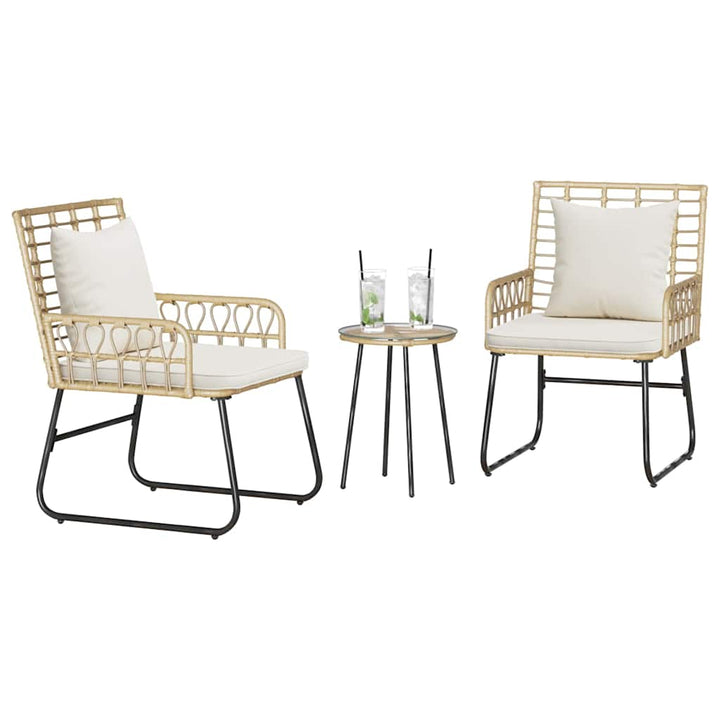 Have Spisebordssæt 3 pcs Brun og Creme polyrattan