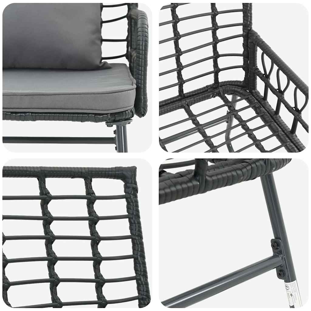 Havebænk Sort og Anthracit polyrattan