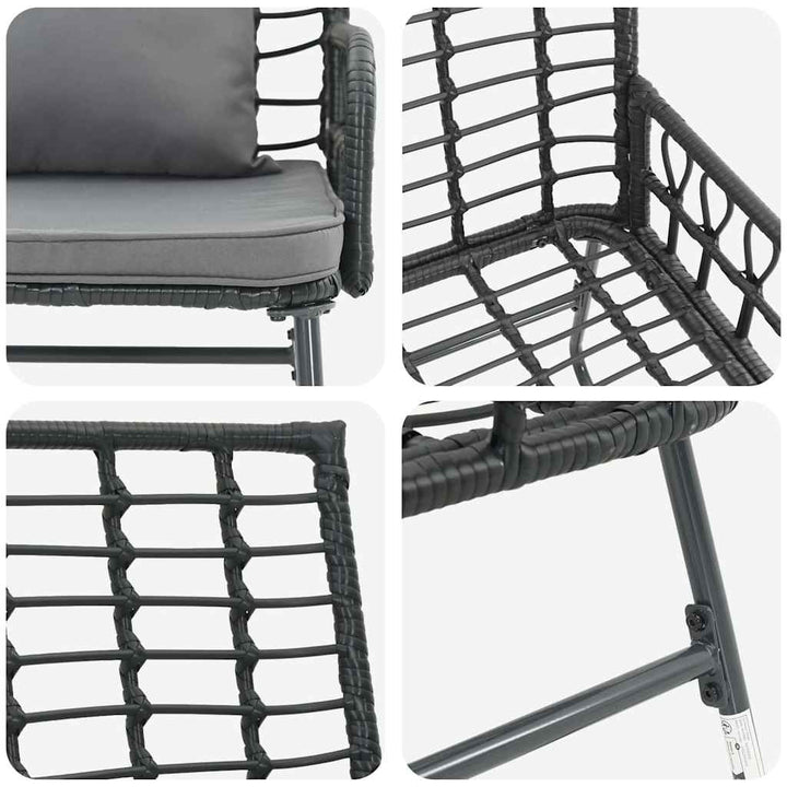 Havebænk Sort og Anthracit polyrattan