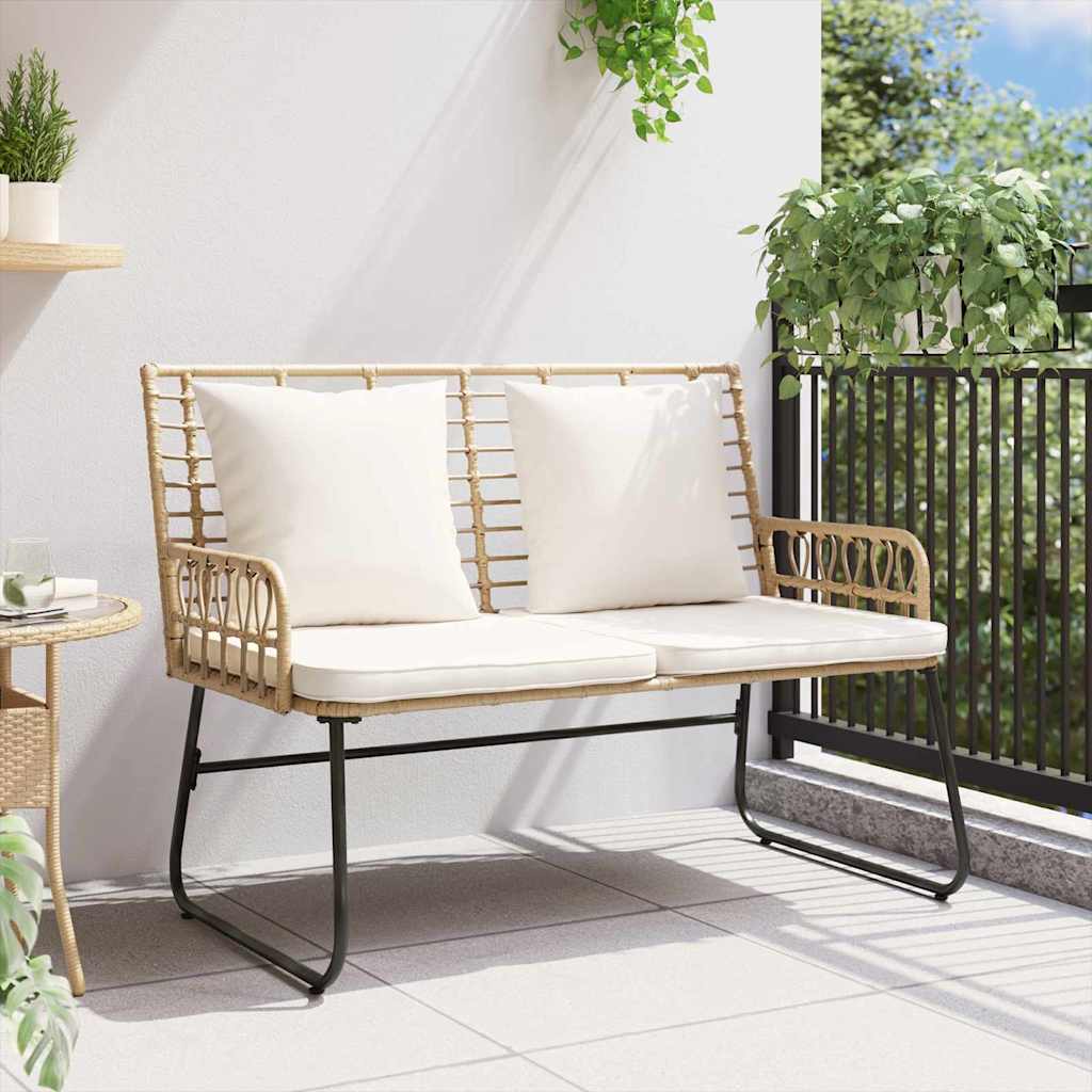 Havebænk Brun og Creme polyrattan
