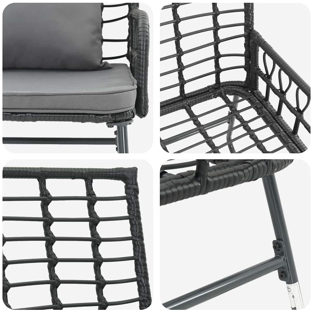 Have Spisebordssæt 3 pcs Sort og Anthracit polyrattan