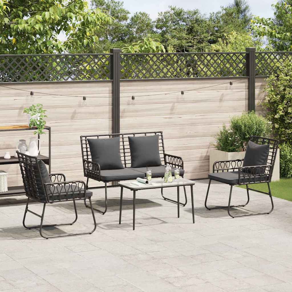 Have Spisebordssæt 3 pcs Sort og Anthracit polyrattan