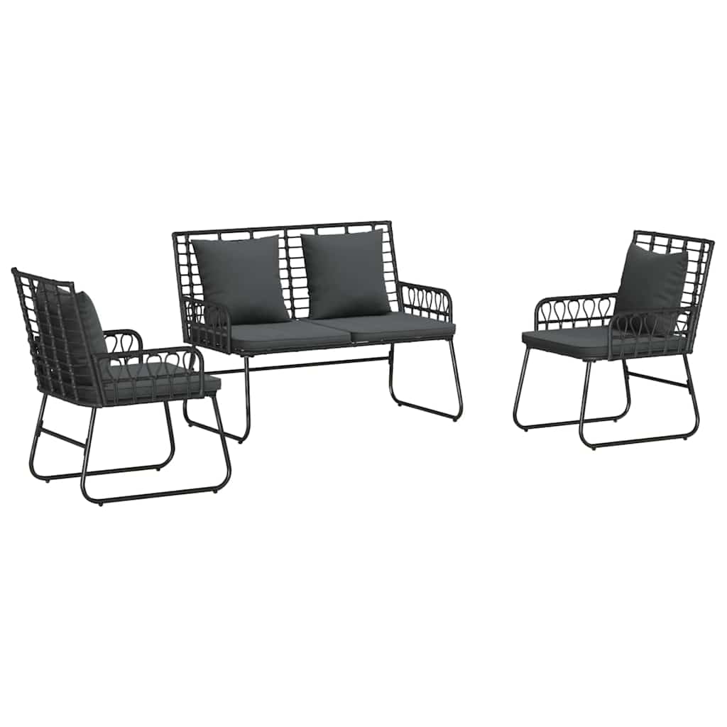 Have Spisebordssæt 3 pcs Sort og Anthracit polyrattan