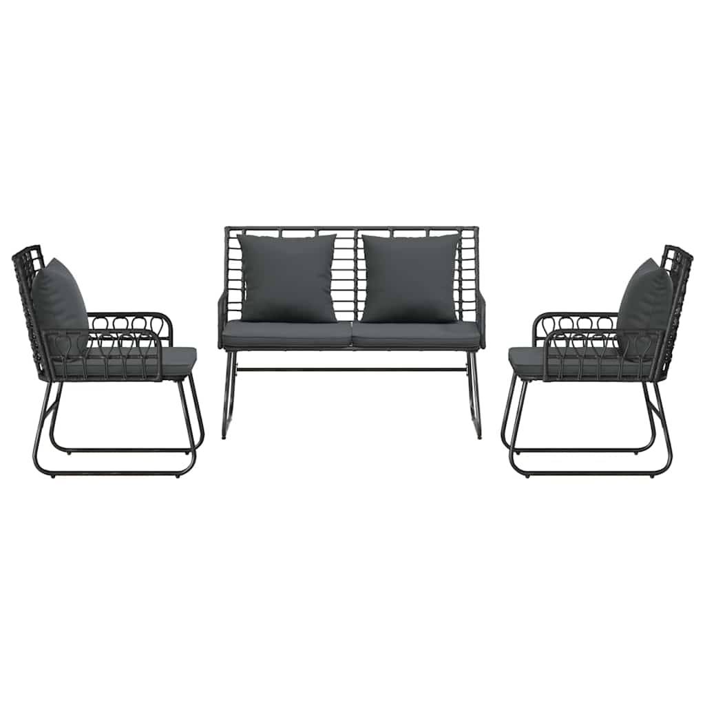 Have Spisebordssæt 3 pcs Sort og Anthracit polyrattan