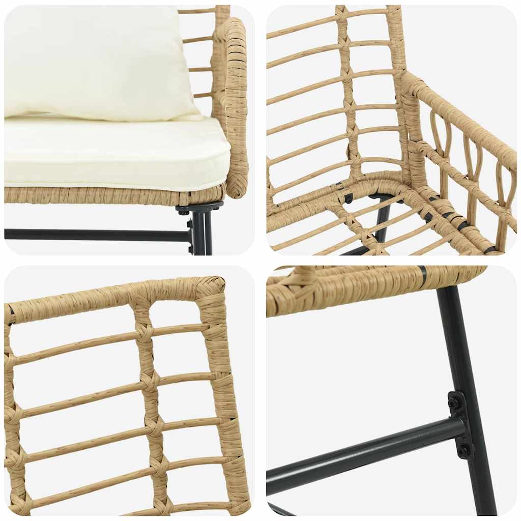 Have Spisebordssæt 3 pcs Brun og Creme polyrattan