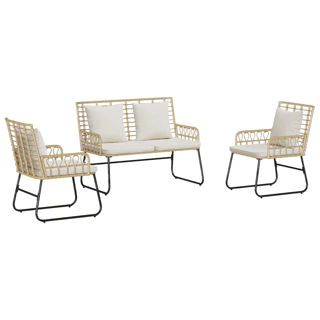 Have Spisebordssæt 3 stk. Brun og Creme polyrattan