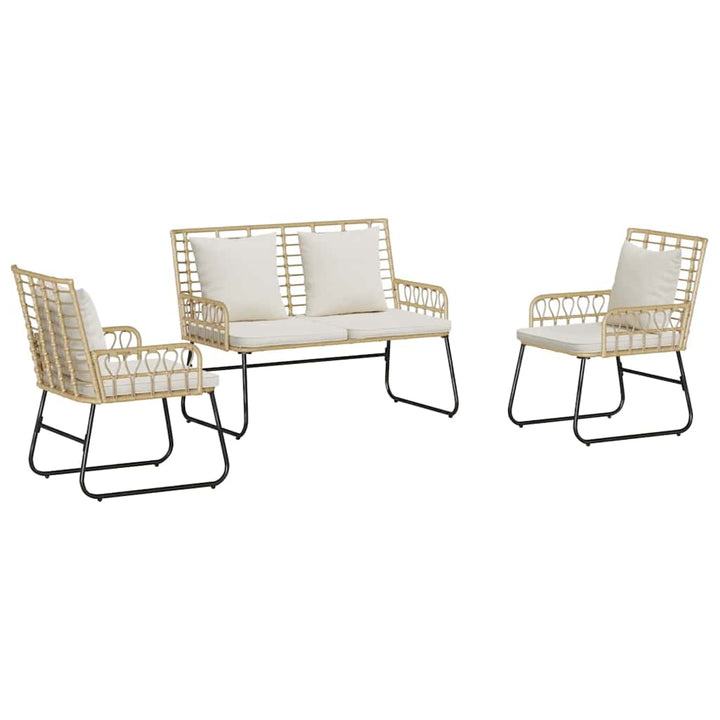 Have Spisebordssæt 3 pcs Brun og Creme polyrattan