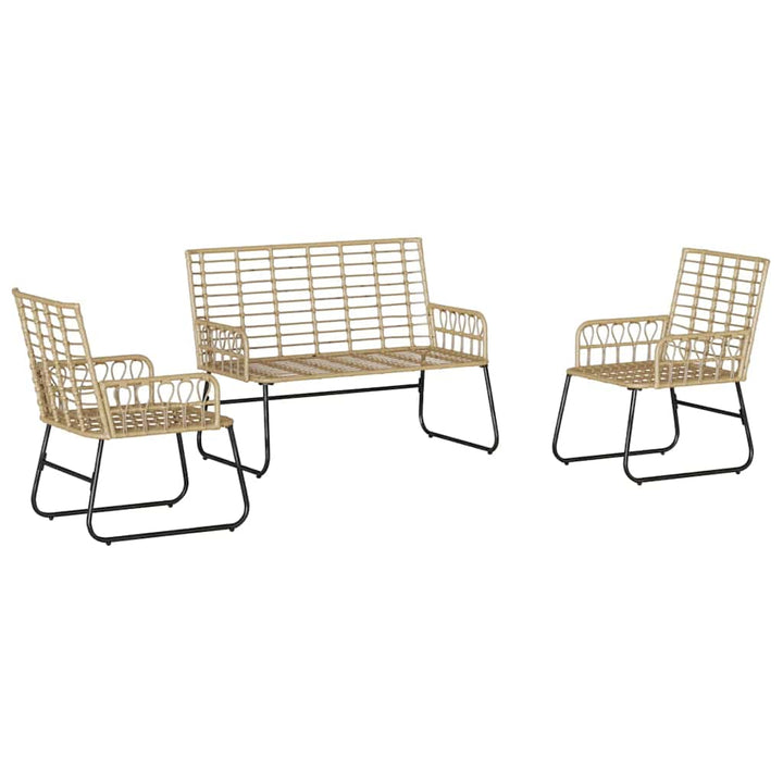 Have Spisebordssæt 3 pcs Brun og Creme polyrattan