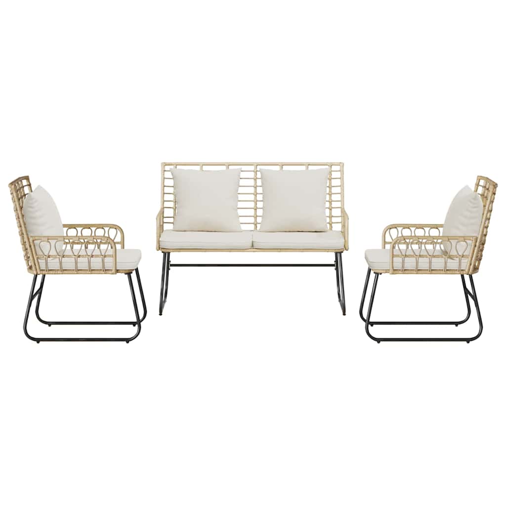 Have Spisebordssæt 3 pcs Brun og Creme polyrattan