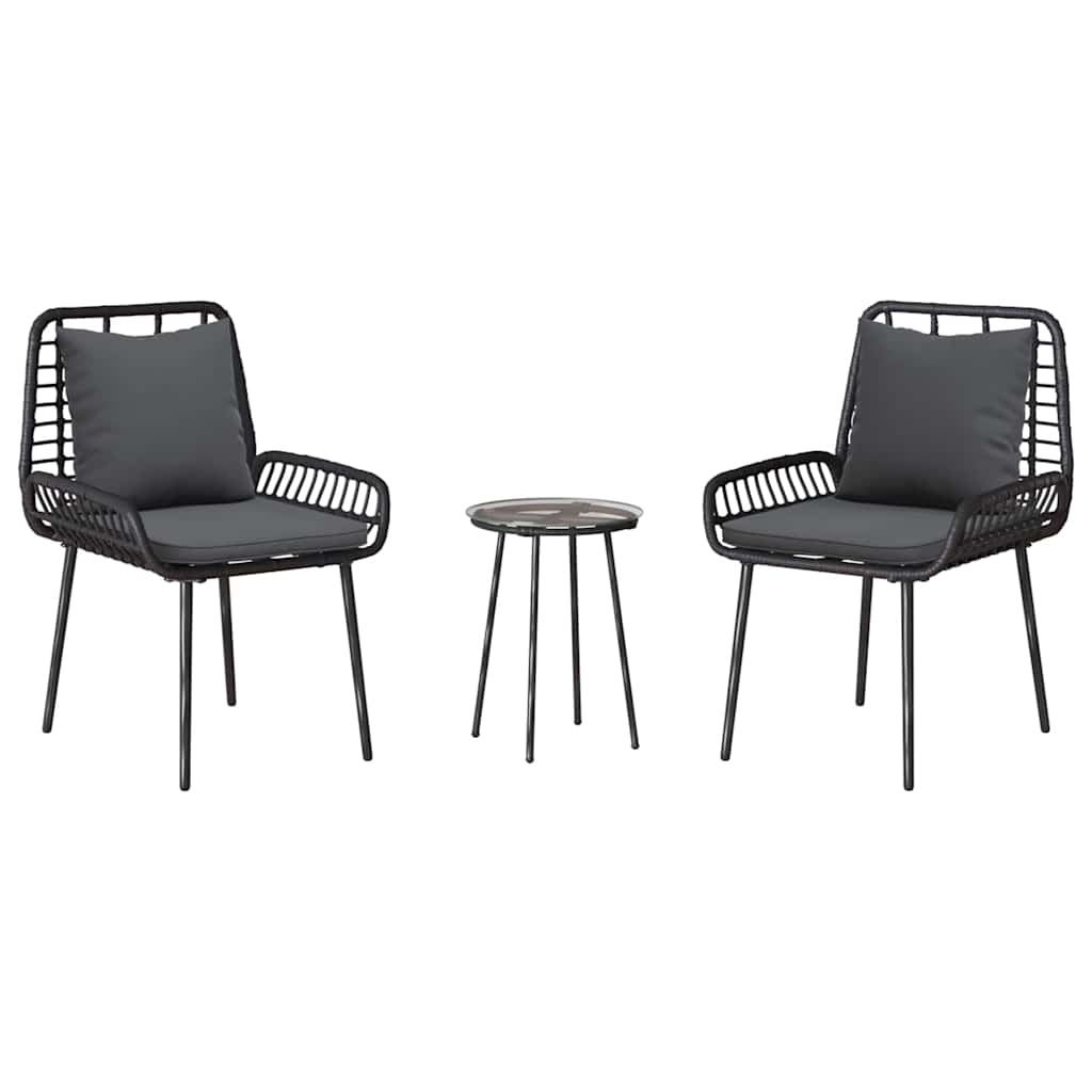 Have Spisebordssæt 3 pcs Sort og Anthracit polyrattan