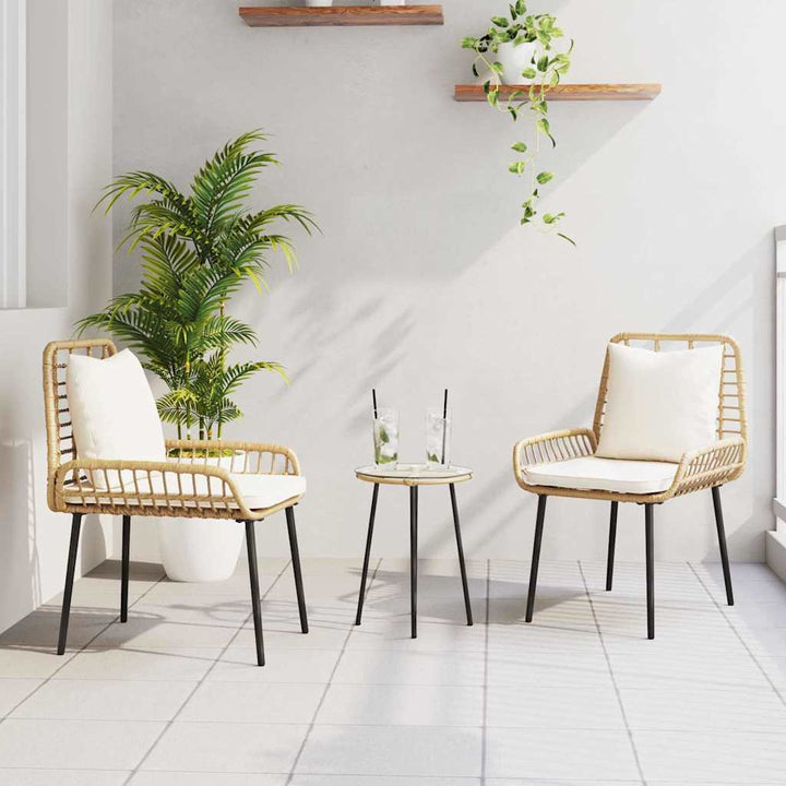 Have Spisebordssæt 3 pcs Brun og Creme polyrattan