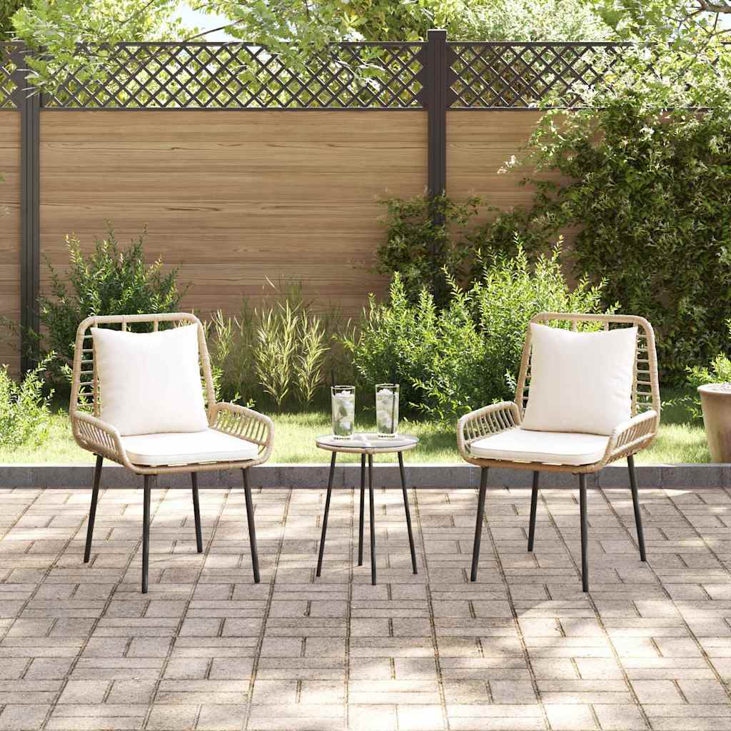 Have Spisebordssæt 3 pcs Brun og Creme polyrattan
