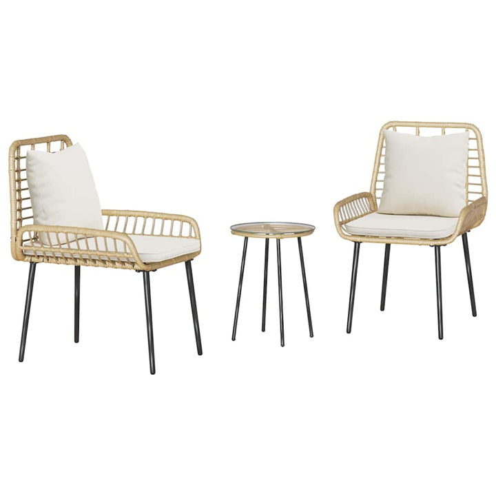 Have Spisebordssæt 3 pcs Brun og Creme polyrattan