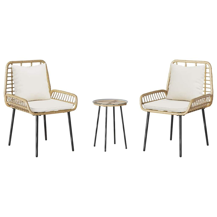 Have Spisebordssæt 3 pcs Brun og Creme polyrattan