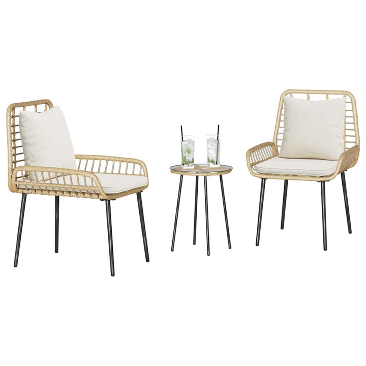 Have Spisebordssæt 3 pcs Brun og Creme polyrattan