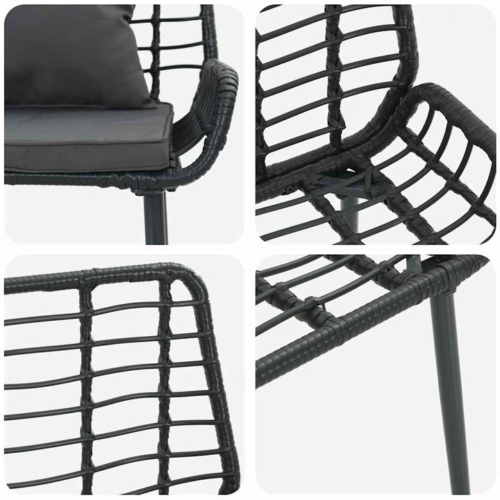 Havebænk Sort og Anthracit polyrattan
