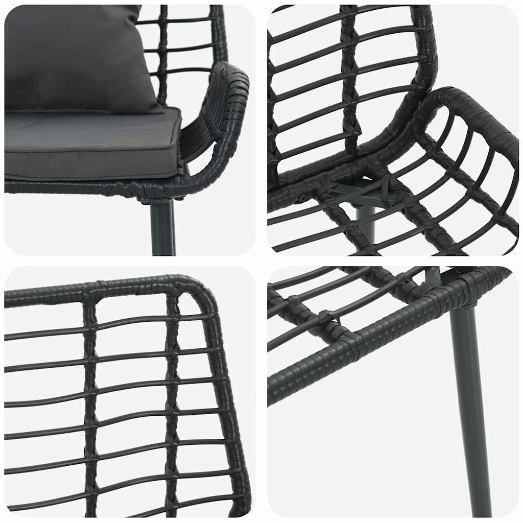 Havebænk Sort og Anthracit polyrattan