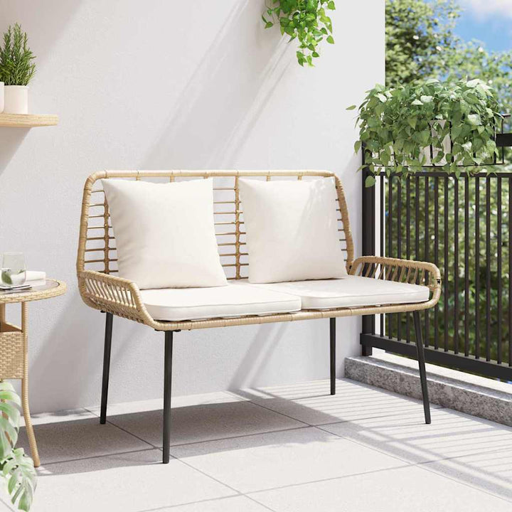 Havebænk Brun og Creme polyrattan