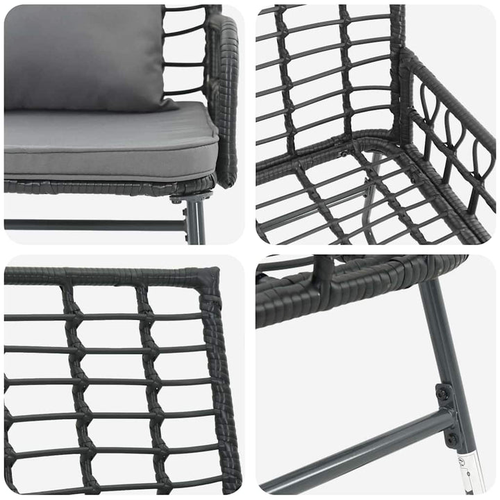 Have Spisebordssæt 3 pcs Sort og Anthracit polyrattan