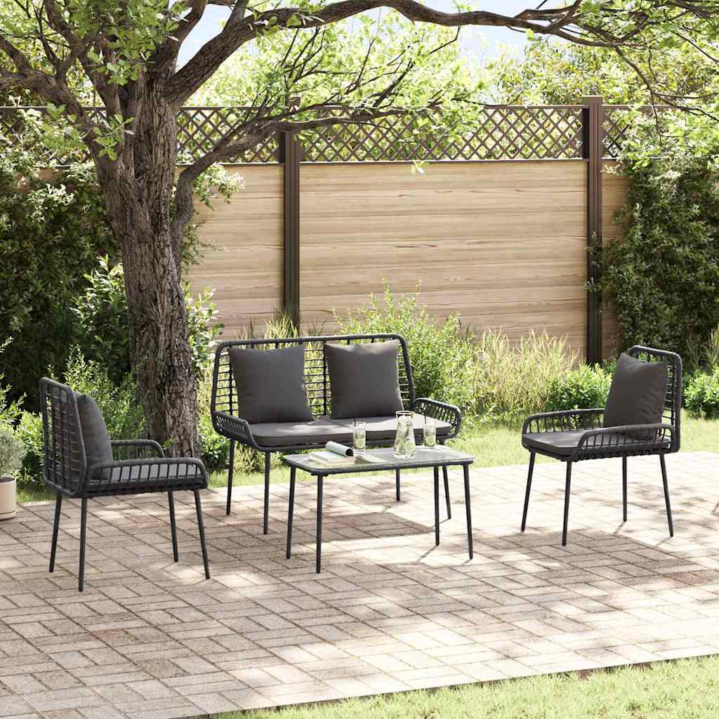 Have Spisebordssæt 3 stk. Sort og Anthracit polyrattan