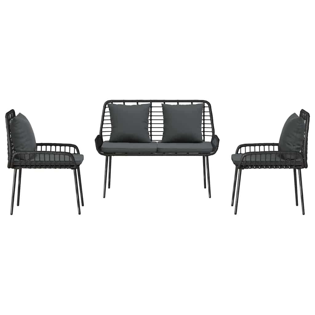 Have Spisebordssæt 3 pcs Sort og Anthracit polyrattan